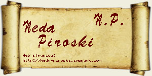 Neda Piroški vizit kartica